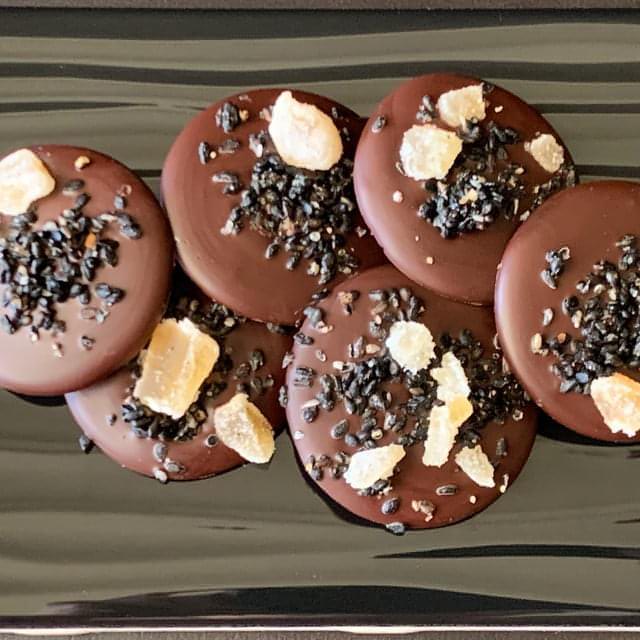 Ginger sesame mendiants